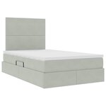 vidaXL Lit de rangement LED avec matelas Gris clair 120 x 190 cm