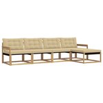 vidaXL Ensemble de canapés d'extérieur 5 pc Blanc et Beige