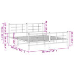 vidaXL Cadre de lit métal sans matelas avec pied de lit noir 180x200cm