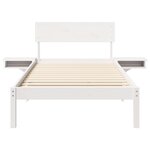 vidaXL Cadre de lit avec tables de chevet Blanc Bois massif en pin