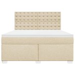 vidaXL Sommier à lattes de lit avec matelas Crème 180x200 cm Tissu