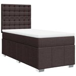 vidaXL Sommier à lattes de lit avec matelas Marron foncé 90x200 cm