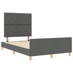 vidaXL Cadre de lit avec tête de lit Gris foncé 120 x 200 cm tissu