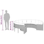 vidaXL Canapé de jardin avec coussins rond gris résine tressée