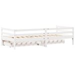 vidaXL Lit de jour et tiroirs sans matelas blanc 90x200 cm bois massif