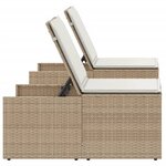 vidaXL Chaises longues 2 pièces avec table en résine tressée beige