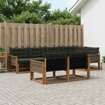 vidaXL Ensemble de canapés d'extérieur 7 pc Naturel et noir