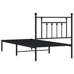 vidaXL Cadre de lit métal avec tête de lit noir 90x200 cm