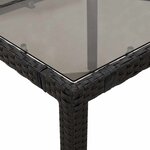 vidaXL Ensemble de bistro de jardin 7 Pièces coussins noir poly rotin