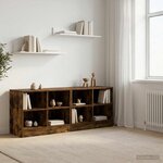 vidaXL Armoire de lit avec étagère 2 Pièces Chêne fumé 66 x 33 x 48 cm