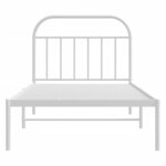 vidaXL Cadre de lit métal sans matelas et tête de lit blanc 107x203 cm