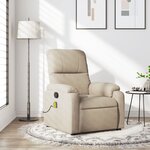 vidaXL Fauteuil inclinable de massage crème tissu microfibre