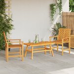 vidaXL Ensemble de salon de jardin 3 pièces en bois massif d'acacia