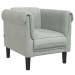 vidaXL Fauteuil gris clair Velours