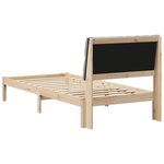 vidaXL Cadre de lit avec tête de lit rembourrée Marron 90 x 200 cm
