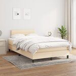 vidaXL Sommier à lattes de lit avec matelas crème 120x190 cm tissu