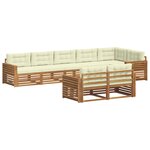 vidaXL Ensemble de canapés d'extérieur 8 pc Naturel et Crème