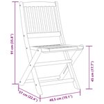vidaXL Ensemble de bistro pliable 3 Pièces bois d'acacia solide