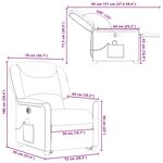 vidaXL Fauteuil inclinable de massage électrique Gris foncé Tissu