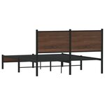 vidaXL Cadre de lit en métal sans matelas chêne marron 140x200 cm