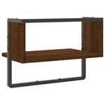 vidaXL Étagère murale avec barre chêne marron 40x25x30 cm