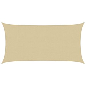 vidaXL Voile d'ombre Beige 2 x 6 m HDPE