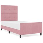 Lit vidaXL Rose 90x200 cm Velours