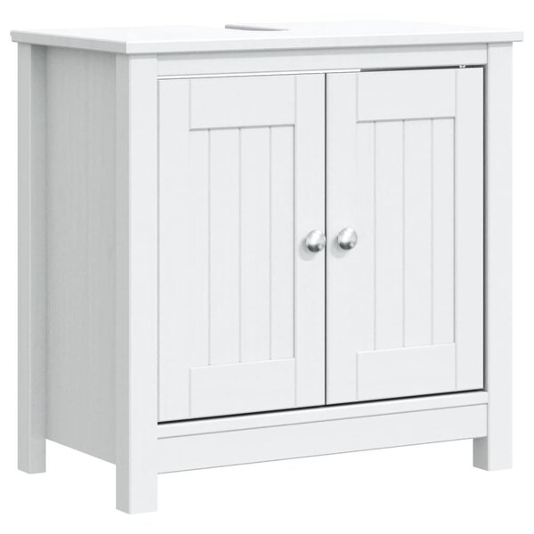 vidaXL Meuble de salle de bain BERG blanc 60x34x59 cm bois pin massif