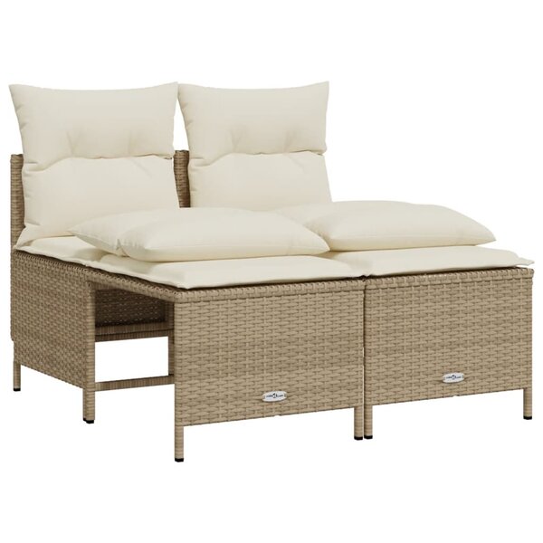 vidaXL Salon de jardin avec coussins 4 Pièces beige résine tressée
