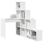 vidaXL Bureau d'angle Blanc 101 5 x 149 5 x 149 5 cm Bois d'ingénierie