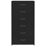 vidaXL Buffet avec 6 tiroirs Noir 50x34x96 cm Bois d'ingénierie