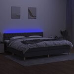 vidaXL Sommier à lattes de lit et matelas et LED Gris foncé 200x200 cm