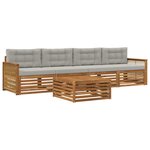 vidaXL Ensemble de canapés d'extérieur 5 Pièces Naturel et gris clair