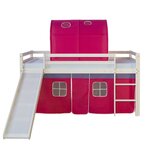 Lit toboggan  - avec rideaux et tunnel rose