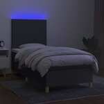 vidaXL Sommier à lattes de lit avec matelas et LED Gris foncé 80x200cm