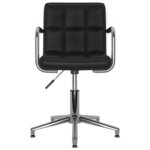 vidaXL Chaises pivotantes à manger lot de 6 noir similicuir