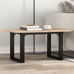 vidaXL Table basse cadre en O 80x50x40 cm bois de pin massif et fonte