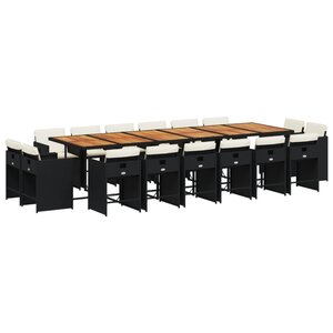 vidaXL Ensemble à manger de jardin coussins 17 Pièces résine tressée