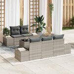 vidaXL Ensemble de canapé de jardin 6 Pièces Gris clair 55 x 55 x 37 cm