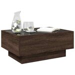 vidaXL Table basse avec LED chêne marron 70x50x30 cm bois d'ingénierie
