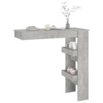 vidaXL Table de bar murale Gris Béton 102x45x103 5cm Bois d'ingénierie
