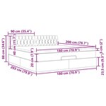 vidaXL Lit ottoman avec matelas et LED bleu 180x200cm tissu