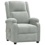 vidaXL Fauteuil de massage gris clair velours
