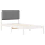 vidaXL Cadre de lit avec tête de lit rembourrée Gris clair 75 x 190 cm