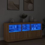 vidaXL Buffet avec lumières LED chêne sonoma 162x37x67 cm