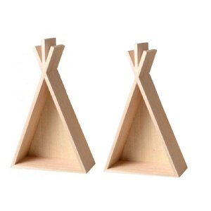 2 étagères tipi en bois 45 cm