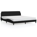vidaXL Cadre de lit Dover noir 180x200 cm tissu