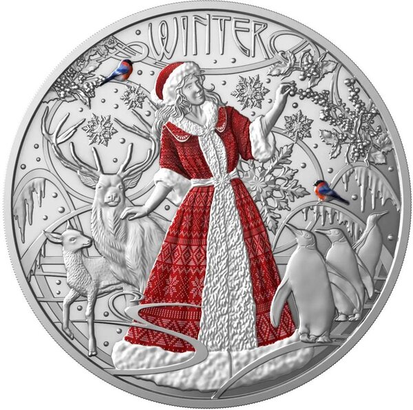 Pièce de monnaie en Argent 2 Dollars g 31.1 (1 oz) Millésime 2025 Four Seasons WINTER