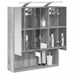 vidaXL Armoire Miroir de Salle de Bain Gris Sonoma 60 x 14.5 x 70 cm