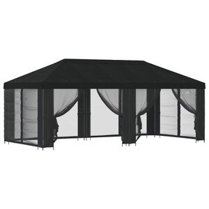 vidaXL Abri de jardin avec parois 6 x 3 m Noir Polyester et Acier